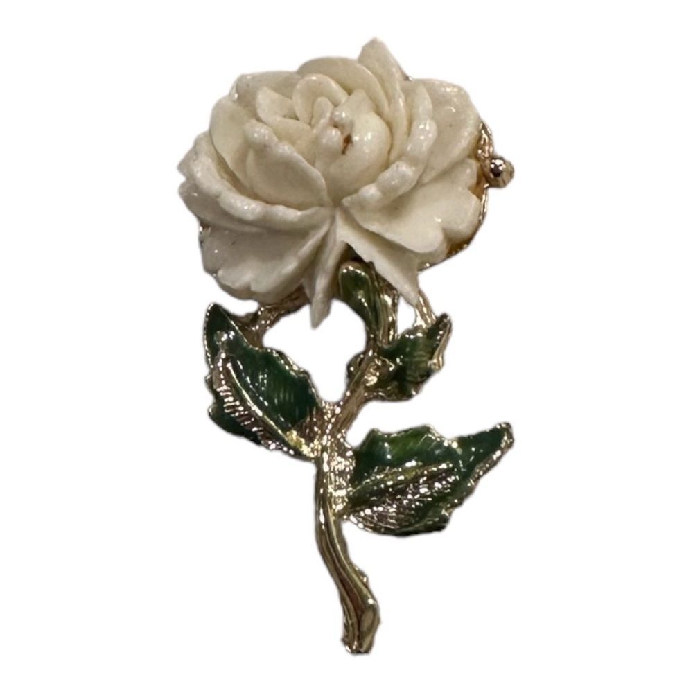 Elegant Cream Rose Brooch